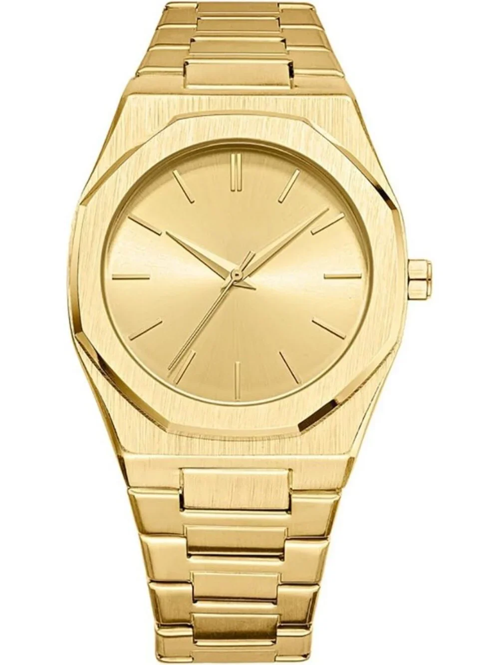 Men's Gold Fashion Analog Stainless Steel Waterproof Classic Dress Wrist Watch